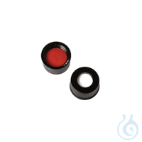 Vial Cap & Septa 13-425 Black Open Hole Polypropylene Cap Red PTFE/Silicone...
