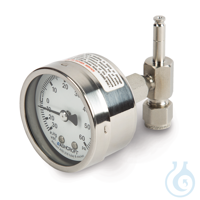 Male RAVEqc 3 Port Valve to Â¼â€ Male Compression fitting with Gauge...