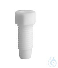 PTFE fitting, 4,0 mm OD, white PTFE fitting with integrated ferrule, 4,0 mm...