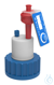 Safety Cap I, GL/S40, 1x PFA-Fitting 3,2 mm AD + Belüftungsventil, mit Absperrhahn SCAT Safety...
