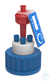 Safety Cap III, GL38, 3x PFA-fitting 1,6/2,3/3,2 mm OD, 2x PFA blind plug + air valve SCAT Safety...