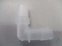 Tube connector, angled, 12,7 mm ID, PP Safe connection of tubes of different sizes: directly and...