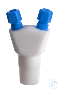 2-in-1 Sammler, senkrecht 2-in-1 Sammler für Schlauchanschluss, senkrecht, PTFE/PFA, 2x 3,2 mm AD...