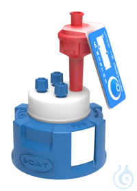 Safety Cap III, V2.0, GL45, 3x PFA-fitting 1,6/2,3/3,2 mm OD + air valve SCAT Safety Caps are the...