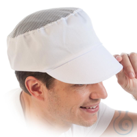 Schildmützen mit Netzoberteil, weiß | Polycotton, Franz Mensch