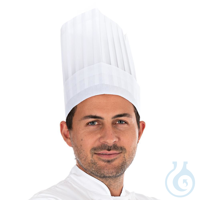 Kochmützen Le Grand Chef, weiß, 25 cm | Viskose, offenliegend, gelegte Dekorfalten, Franz Mensch