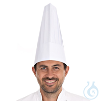 Kochmützen Le Chef, weiß, 30 cm | Papier, gelegte Dekorfalten, Schweißband, Franz Mensch