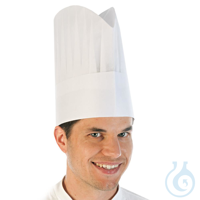 Kochmützen Excellent, weiß, 22 cm | Spezial-Krepp-Papier, gelegte Dekorfalten, Schweißband,...