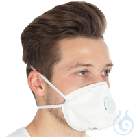 Atemschutzmasken FFP3 NR mit Ventil, horizontal faltbar | PP, mit Kopfbändern, Franz Mensch