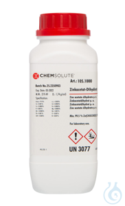 Zinkacetat-Dihydrat z. A. (min. 99.5 %)  VE=1 kg Zinkacetat-Dihydrat z. A....