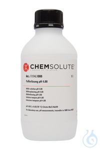 Pufferlösung pH 4.00 (±0.02/20 °C)  (rückführbar auf SRM von NIST)  VE=1 l...