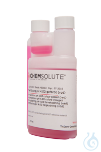 Pufferlösung pH 4.00 gefärbt (rot) (±0.01/20  °C) (Twin Neck. rückführbar auf...