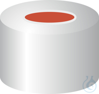 N 8 Aluminium Bördelkappe. silber. Loch Red Rubber/FEP farblos Härte: 45°...