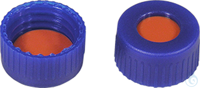 N 9 PP Schraubkappe (bonded). blau. Loch Red Rubber/TEF farblos Härte: 65°...
