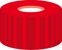 N 9 PP Schraubkappe. rot. Loch Silikon weiß/PTFE rot Härte: 45° shore A...