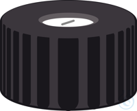 N 9 PP Schraubkappe. schwarz. Loch Silikon weiß/PTFE blau. geschlitzt Härte:...