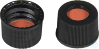 N 10 PP Schraubkappe (bonded). schwarz. Loch Red Rubber/TEF farblos Härte:...