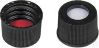 N 10 PP Schraubkappe (bonded). schwarz. Loch Silikon weiß/PTFE rot Härte: 45°...