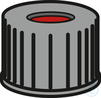 N 10 PP Schraubkappe. schwarz. Loch PTFE rot/Silikon weiß/PTFE rot Härte: 45°...