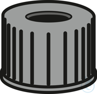 N 10 PP Schraubkappe. schwarz. Loch  VE=100 Stück N 10 PP Schraubkappe....