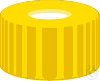 N 9 PP Schraubkappe. gelb. Loch Silikon weiß/PTFE rot Härte: 45° shore A...