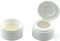 N 24 PP Schraubkappe (bonded). weiß. 15 mm Loch. mit abnehmbarem Schutzdeckel...