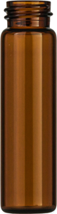 Gewindeflasche N15. 8 ml A.D.: 16.6 mm. Höhe 61 mm. braun. flacher Boden. Pg....