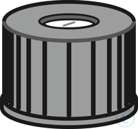 N 8 PP Schraubkappe. schwarz. Loch Silikon weiß/PTFE blau. geschlitzt Härte:...