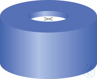 N 11 PE Schnappringkappe. blau. Loch Silikon weiß/PTFE blau. kreuzgeschlitzt...