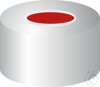 N 11 Aluminium Bördelkappe. silber. Loch PTFE rot/Silikon weiß/PTFE rot Härte...