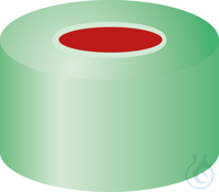 N 11 Aluminium Bördelkappe. grün. Loch PTFE rot/Silikon weiß/PTFE rot Härte...