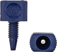 Fingertight fitting 1/16'' PEEK Blau mit MN Logo. beidseitig Einteilig. 10-32...