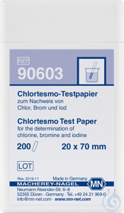 Chlortesmo Testpapierstreifen 20 x 70 mm Pg. à 200 Bestimmungen  VE=200 Strip...