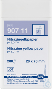 Nitrazingelbpapier Packung à 200 Streifen 20 x 70 mm  VE=200 Strip...