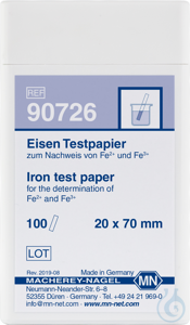 Eisen Testpapier Testpapierstreifen 20 x 70 mm Pg. à 100 Bestimmungen  VE=100...