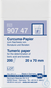 Curcumapapier Testpapierstreifen 20 x 70 mm Pg. à 200 Bestimmungen  VE=200...