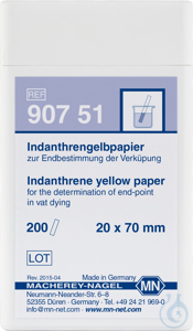 Indanthrengelbpapier Testpapierstreifen 20 x 70 mm Pg. à 200 Bestimmungen...