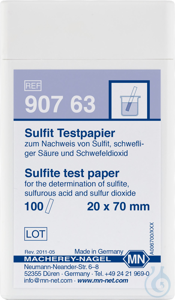 Sulfit Testpapier Teststäbchen 20 x 70 mm Pg à 100 Bestimmungen  VE=100 Strip...