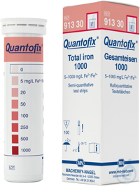 Quantofix® Teststäbchen. Gesamteisen 1000 Dose mit 100 Teststreifen  VE=100...