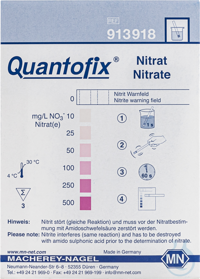 QUANTOFIX Nitrat Packung à 50 Testbriefchen mit je 3 einzeln eingesiegelten...