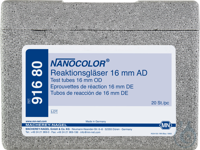 NANOCOLOR Reaktionsgläser mit 10 ml Ringmarkierung. AD: 16 mm  VE=20 Stück...