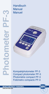 Handbuch für Kompaktphotometer PF-3  VE=1 Stück Handbuch für...