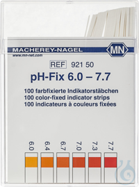 pH-Fix 6.0-7.7 Indikatorstäbchen Messbereich: pH 6.0-6.4-6.7-7.0-7.3-7.7 Pg....