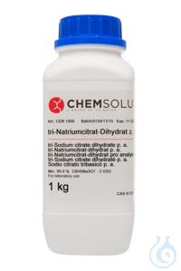 tri-Natriumcitrat-Dihydrat z. A.. ACS. ISO. Ph. Eur. (min. 99.5 %)  VE=1 kg...