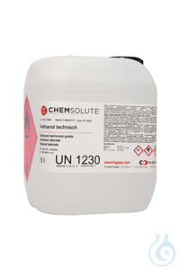 Methanol technisch (min. 99.5 %)  VE=5 l Methanol technisch (min. 99.5 %)...