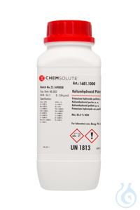 Kaliumhydroxid Plätzchen z. A.. Ph. Eur.. ISO  (min. 85.0 %)  VE=1 kg...