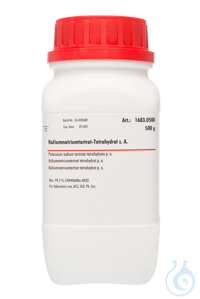 Kaliumnatriumtartrat-Tetrahydrat z. A.. ACS.  ISO. Ph. Eur. (min. 99.5 %)...