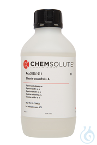 Glycerin wasserfrei z. A.. ACS (min. 99.0 %)  VE=1 l Glycerin wasserfrei z....