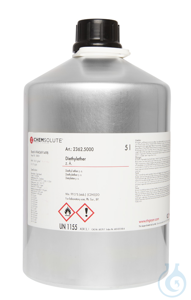 Diethylether z. A.. Ph. Eur. (min. 99.5 %. stabilisiert mit BHT)  VE=5 l...