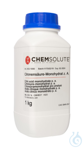 Citronensäure-Monohydrat z. A.. ACS. ISO. Ph. Eur. (min. 99.5 %)  VE=1 kg...